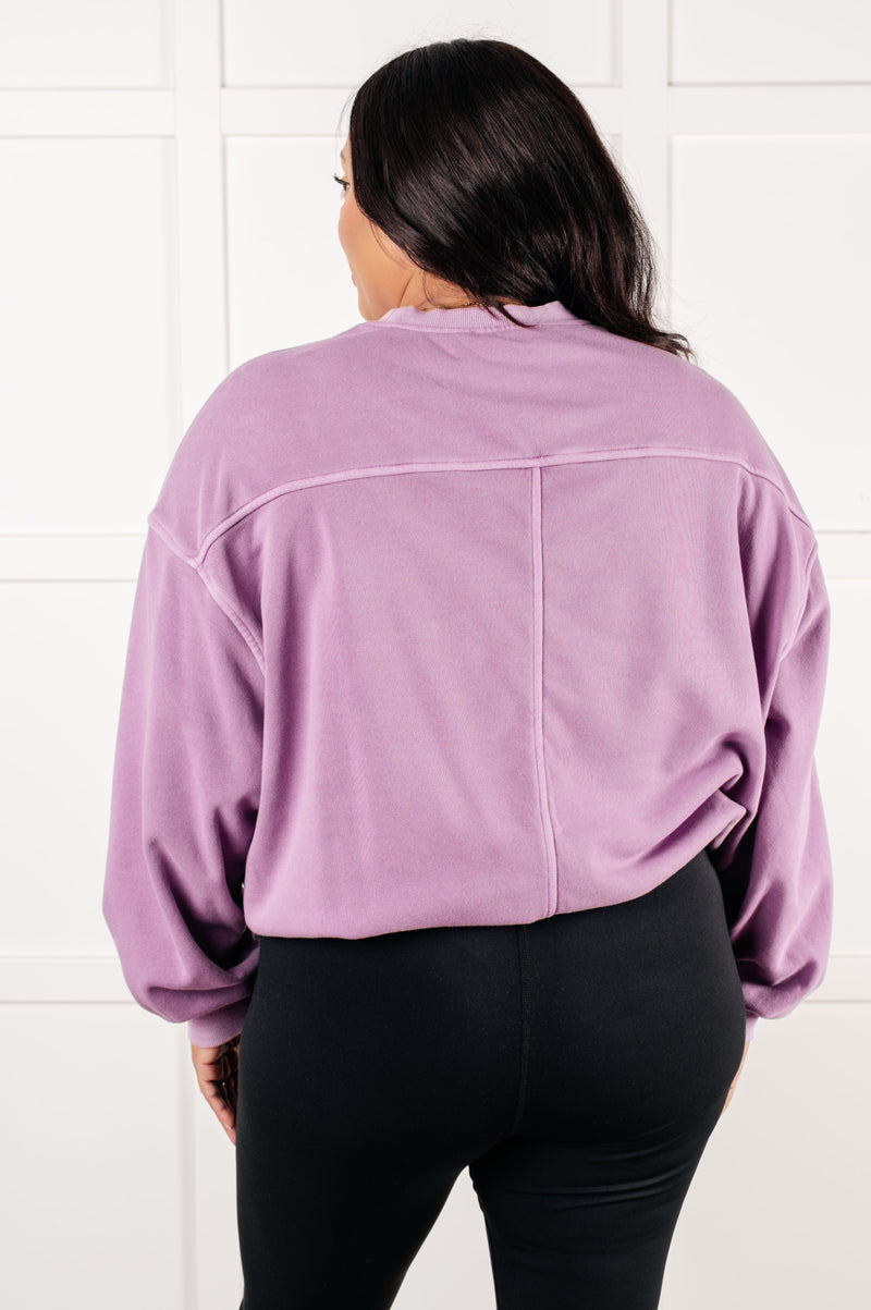 Beyond the Basics Pullover in Violet - Maple Row Boutique