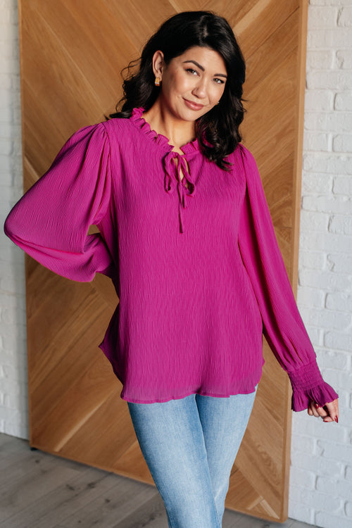 Candid Moment Ruffle Neckline Blouse - Maple Row Boutique 