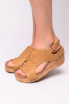 Carley Wedge Sandals in Caramel Smooth - Maple Row Boutique 