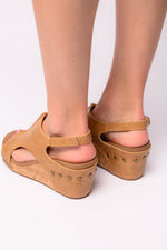 Carley Wedge Sandals in Caramel Smooth - Maple Row Boutique 