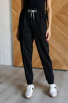 Center Seam Scuba Joggers in Black - Maple Row Boutique 