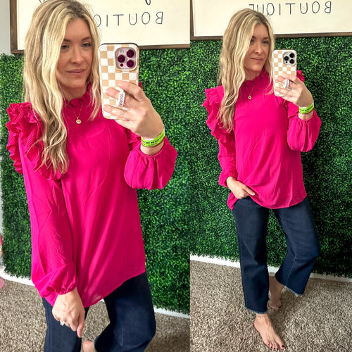 My Good Graces Ruffled Top - Maple Row Boutique 