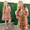 So Long, Farewell Balloon Sleeve Floral Dress - Maple Row Boutique 