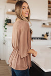 Dazzlingly Draped V-Neck Blouse - Maple Row Boutique 