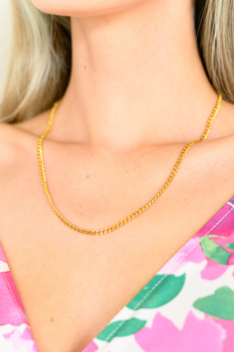 Eagerly Waiting Gold Plated Chain Necklace - Maple Row Boutique 