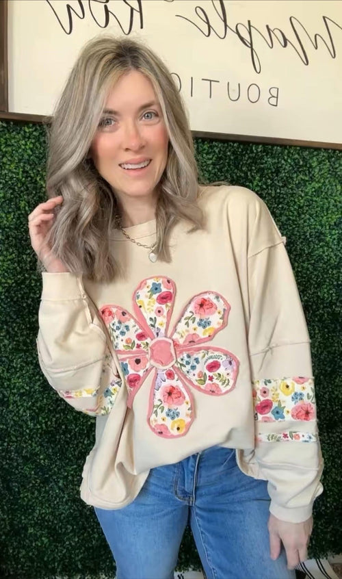 Sadie Spring Florals Pullover - Maple Row Boutique