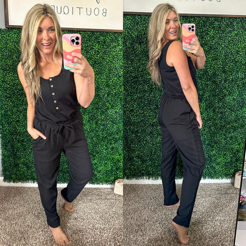 Only Love Jumpsuit In Black - Maple Row Boutique 