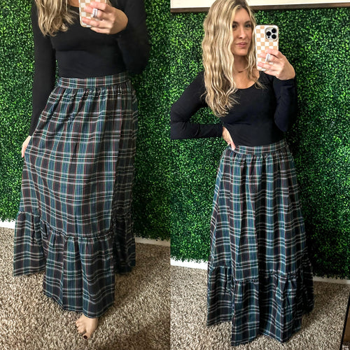 Plaid Perfection Maxi Skirt - Maple Row Boutique 