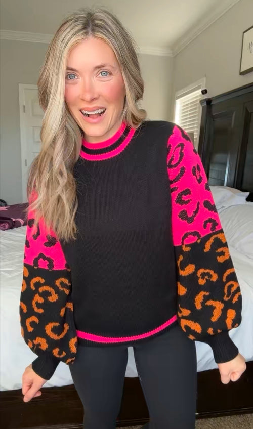 Wild About You Animal Print Sweater - Maple Row Boutique