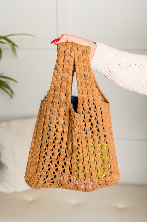 Girls Day Open Weave Bag in Tan - Maple Row Boutique