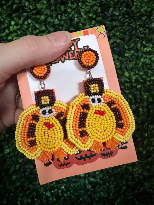 Beaded Turkey Earrings - Maple Row Boutique