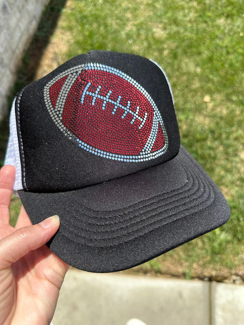 Bling Football Trucker Hat - Maple Row Boutique