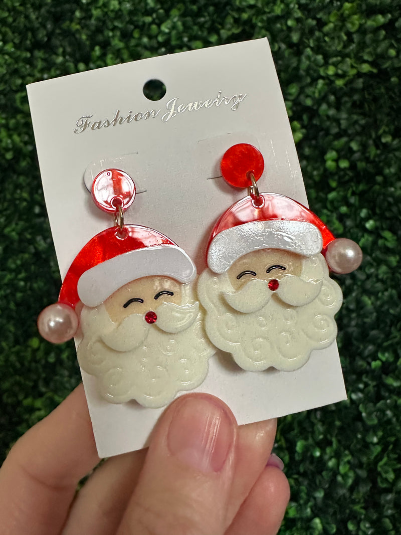 Red Santa Earrings - Maple Row Boutique