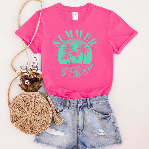 Pink Summer Vibes Tee - Maple Row Boutique 