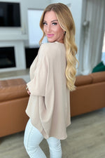 Feels Like Me Dolman Sleeve Top in Taupe - Maple Row Boutique 