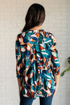 I Think Different Top in Abstract Teal - Maple Row Boutique 