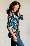 I Think Different Top in Abstract Teal - Maple Row Boutique 