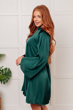 Isn't It Lovely Poly Satin Butterfly Sleeve Dress - Maple Row Boutique 