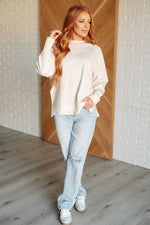 It's The Little Things Relaxed Scuba Pullover in Beige - Maple Row Boutique 