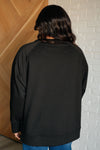 It's The Little Things Relaxed Scuba Pullover in Black - Maple Row Boutique 