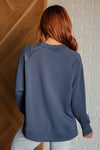 It's The Little Things Relaxed Scuba Pullover in Blue Indigo - Maple Row Boutique 