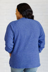 Keeping it Real Brushed Melange Hacci Long Sleeve Tee in Bright Blue - Maple Row Boutique 