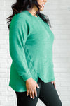 Keeping it Real Brushed Melange Hacci Long Sleeve Tee in Forest - Maple Row Boutique 