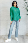 Keeping it Real Brushed Melange Hacci Long Sleeve Tee in Forest - Maple Row Boutique 