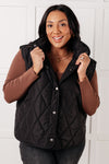 Layering Queen Quilted Puffer Vest in Black - Maple Row Boutique