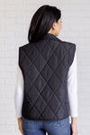 Layering Queen Quilted Puffer Vest in Black - Maple Row Boutique 