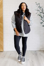 Layering Queen Quilted Puffer Vest in Black - Maple Row Boutique 