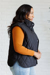 Layering Queen Quilted Puffer Vest in Black - Maple Row Boutique 