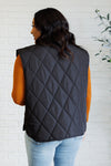 Layering Queen Quilted Puffer Vest in Black - Maple Row Boutique 