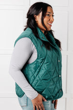 Layering Queen Quilted Puffer Vest in Hunter Green - Maple Row Boutique