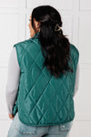 Layering Queen Quilted Puffer Vest in Hunter Green - Maple Row Boutique