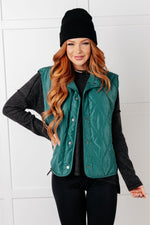 Layering Queen Quilted Puffer Vest in Hunter Green - Maple Row Boutique