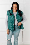 Layering Queen Quilted Puffer Vest in Hunter Green - Maple Row Boutique