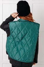 Layering Queen Quilted Puffer Vest in Hunter Green - Maple Row Boutique