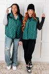 Layering Queen Quilted Puffer Vest in Hunter Green - Maple Row Boutique