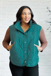 Layering Queen Quilted Puffer Vest in Hunter Green - Maple Row Boutique 