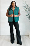 Layering Queen Quilted Puffer Vest in Hunter Green - Maple Row Boutique 