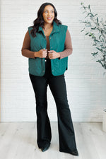 Layering Queen Quilted Puffer Vest in Hunter Green - Maple Row Boutique 