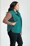 Layering Queen Quilted Puffer Vest in Hunter Green - Maple Row Boutique 