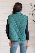 Layering Queen Quilted Puffer Vest in Hunter Green - Maple Row Boutique 