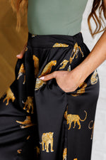 Legendary in Leopard Satin Wide Leg Pants - Maple Row Boutique 