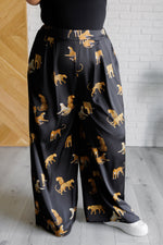 Legendary in Leopard Satin Wide Leg Pants - Maple Row Boutique 