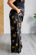 Legendary in Leopard Satin Wide Leg Pants - Maple Row Boutique 