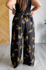 Legendary in Leopard Satin Wide Leg Pants - Maple Row Boutique 