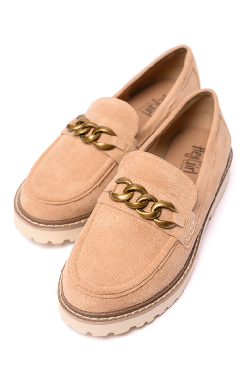Literally Loafers in Camel Faux Suede - Maple Row Boutique 