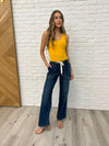 Melanie High Rise Drawstring Wide Leg Jeans - Maple Row Boutique